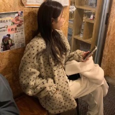 批发己入库 韩国2025新款复古口袋小爱心羊羔毛外套宽松上衣棉服