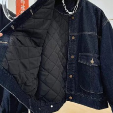 批发韩系复古圆领夹棉牛仔外套女2025秋冬季新款<b class='q'>百搭</b>显瘦上衣保暖棉服