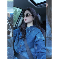 批发美式复古宽松休闲牛仔外套2025年秋季新款慵懒风时尚百搭通勤上衣