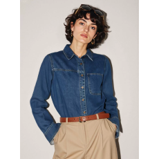 批发法式复古蓝色<b class='q'>牛仔</b><b class='q'>衬衫</b>女2025秋冬新款叠穿外套