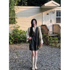 批发韩系穿搭套装立体花朵<b class='q'>衬衫</b>女秋季重工刺绣<b class='q'>牛仔</b>连衣裙甜美风两件套