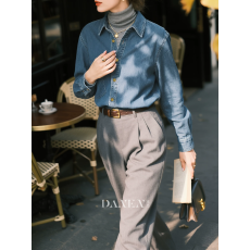 批发浅蓝色<b class='q'>牛仔</b><b class='q'>衬衫</b><b class='q'>女</b>2026年春季新款时尚洋气宽松<b class='q'>衬衣</b>叠穿港风上衣