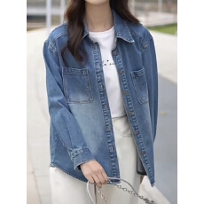 批发秋冬新款韩版复古时尚百搭宽松<b class='q'>牛仔</b>长袖衬<b class='q'>衣外套</b>女