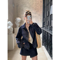 批发曼哈顿丹宁 深色牛仔上衣半身<b class='q'>裙裤</b>套装