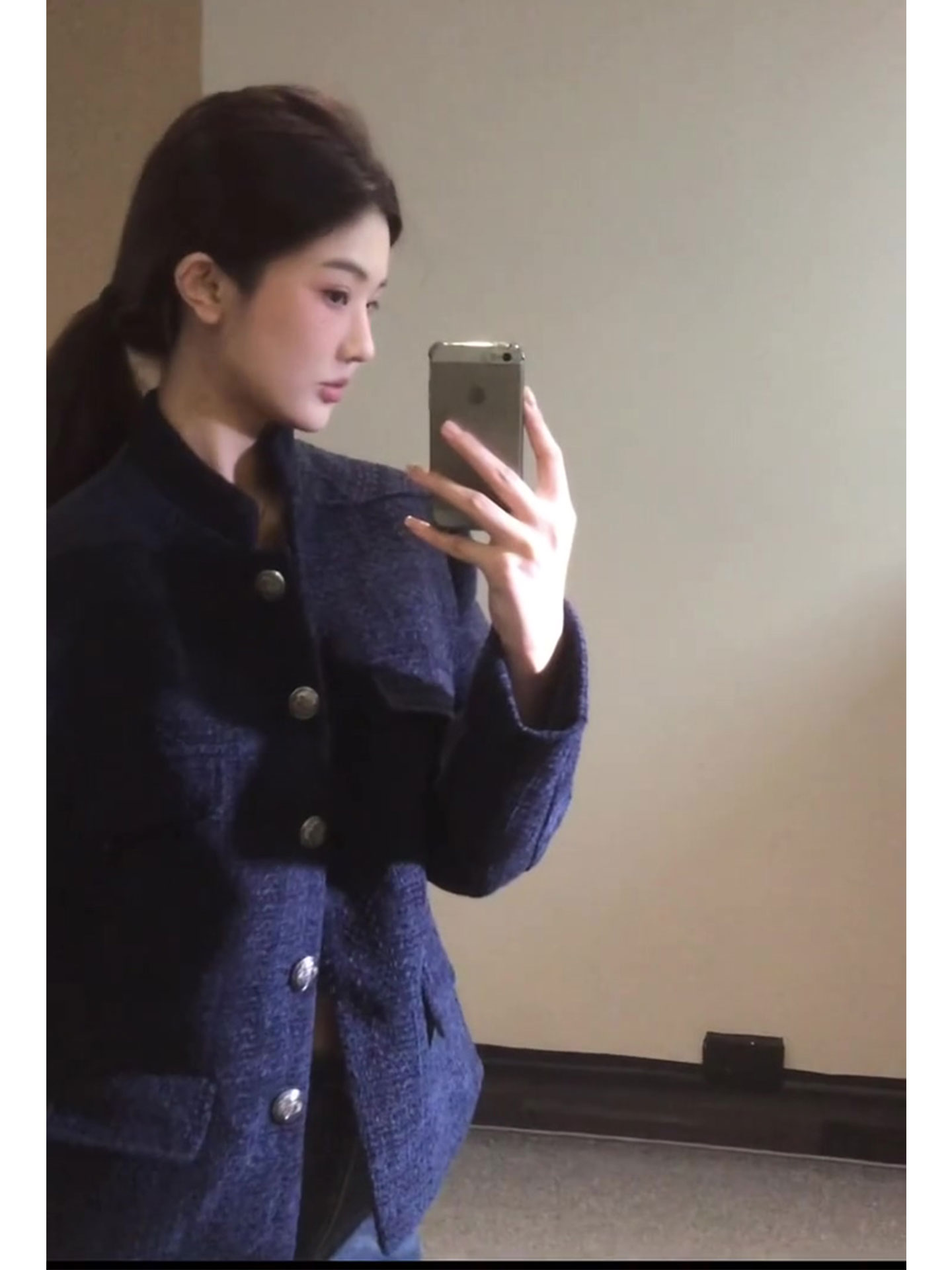 작은 샤넬 스타일 오래된 돈 오리지널 짧은 외투