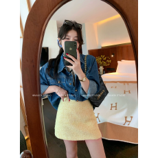 批发MUKOK复古宝藏~100%纯棉蓝色牛仔衬衫<b class='q'>外套</b><b class='q'>女</b>叠穿衬衣2026春季新款