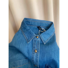 批发复古蓝色做旧牛仔<b class='q'>衬衫</b>女2026春季宽松休闲高级感<b class='q'>衬衣</b>外套<b class='q'>长袖</b>上衣