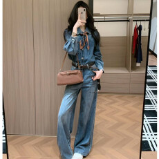 批发早春韩系<b class='q'>牛仔</b>套装女超火复古巨好看两件套穿搭一整套