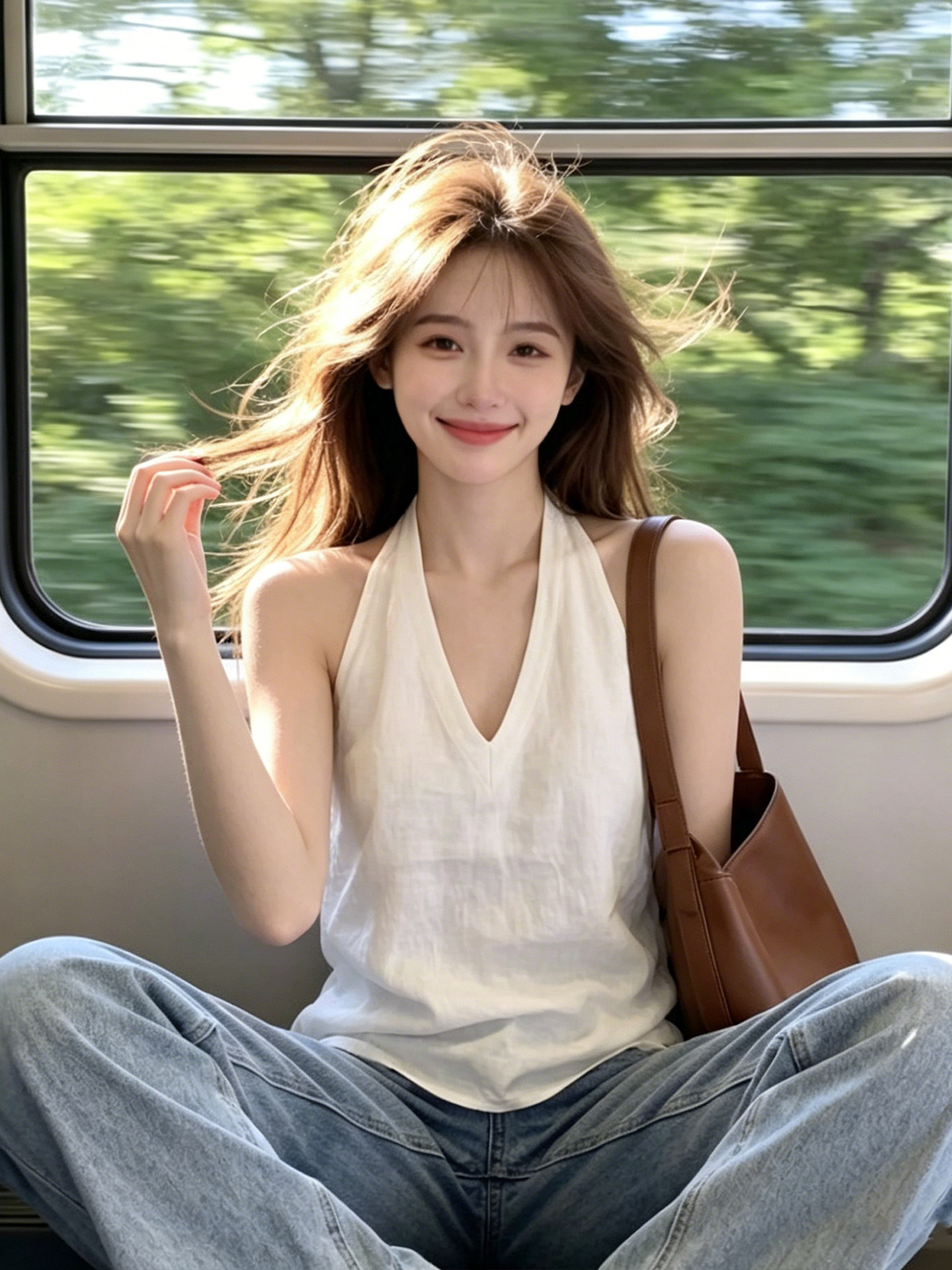 태국 사람 스타일 아름다운 화이트 행침 목 캐미솔 여름 고유 한 아름다운 표지 대리인 우유 외출용 아름다움 뒤로 민소매 맨위