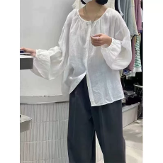 批发<b class='q'>韩版</b>春夏季时尚复古百搭长袖衬衫原宿风休闲外套女宽松大码衬衣女
