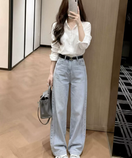화이트 폴로 칼라 여성 셔츠 봄 가을 2026 새로운 작은 키 인사이드 가져 가라. 셔츠 경력 출퇴근 면접 긴팔 맨위