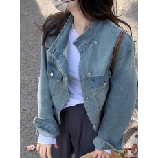 批发休闲牛仔外套女短款2026春秋新款韩版宽松棒球服上衣百搭时尚夹克