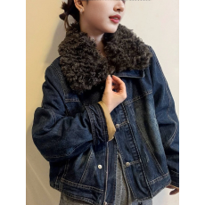 批发短款时尚设计感加棉加厚牛仔外套女装高级感<b class='q'>冬</b>季气质洋气保暖棉服