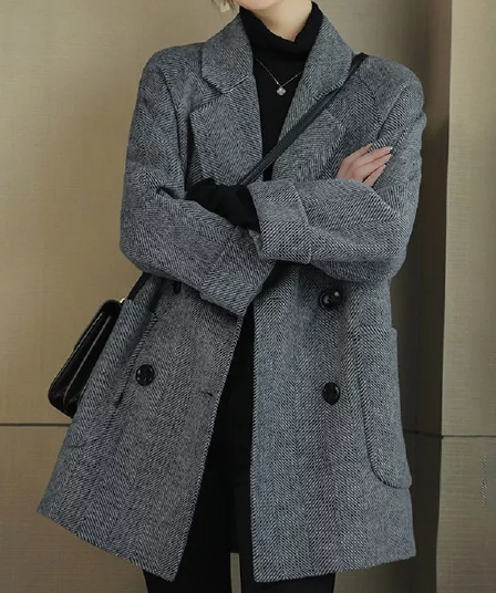 양면 코트 울 리 봄 가을 겨울 의류 겨울 재킷 여성 의류 년 새로운 가을 의상 재킷 백 타이 클립