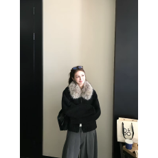 批发Skk Store 北海道恋曲 摇粒绒里布定染毛领复合环保颗粒毛毛外套
