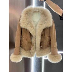 批发大毛领牛仔夹棉外套女秋冬款韩系小香风高级感超好看棉服加厚保暖