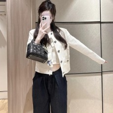 批发法式短款外套女秋季新款胖mm多口袋宽松显瘦气质高级感夹克冲锋衣