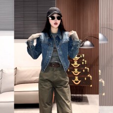 批发美式复古翻领牛仔外套女春秋新款小个子<b class='q'>休闲</b>宽松显瘦短款夹克上衣