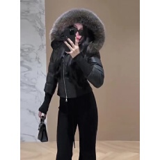 批发冬装美式复古黑色毛领羽绒棉服女秋冬季加厚棉服小个子短款<b class='q'>外套</b>