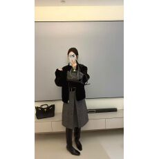 批发韩国东大门2025秋冬款新款羊毛呢中<b class='q'>裙</b>A<b class='q'>字</b>版显瘦遮胯毛呢<b class='q'>半身裙</b>女