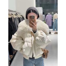 批发真狐狸毛领白鸭绒羽绒服女短款韩版宽松加厚夹克2025新冬季外套