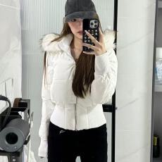 批发小海鸥粉色短款羽绒服女2025年新款收腰加厚小个子大毛领冬季外套