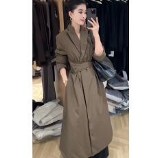 批发系带收腰白鸭绒羽绒服中款2025冬季修身显瘦高腰加厚风衣西装<b class='q'>外套</b>