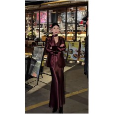 批发高级感气质西装<b class='q'>套装</b>女2026春季新款醋酸缎面西服外套吊带裙两件套
