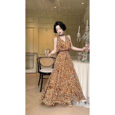 批发【威瑟米尔野豹】挂脖<b class='q'>连衣裙</b>女夏2026新款<b class='q'>豹纹</b>v领气质度假裙