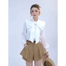 批发MD依诺【蝴蝶少女】2026秋季款时尚设计感蝴蝶结休闲宽松<b class='q'>长袖</b><b class='q'>上衣</b>