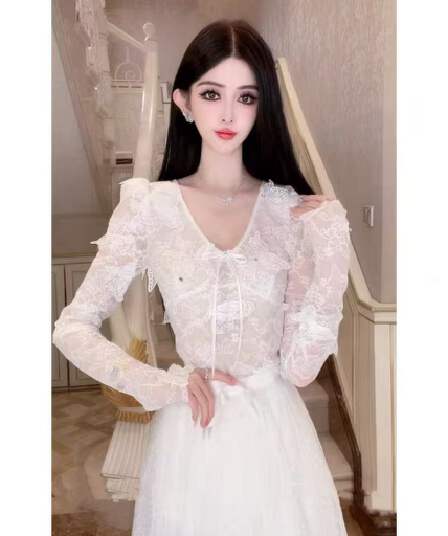 인터넷 유명인 폭발 레이스 쉬머 2026 년 가을 겨울 새로운 프랑스식 낭만주의 3 차원 자수 나비 레이스 맨위