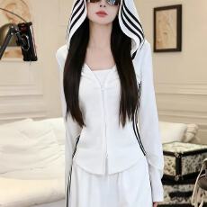 批发韩版运动套装女2026年秋季新款拉链开衫阔腿裤两件套显瘦休闲套装