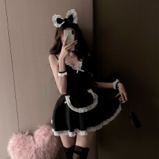 批发情趣内衣性感女仆制服套装蕾丝诱惑女佣装纯欲可爱蝴蝶结系带免脱