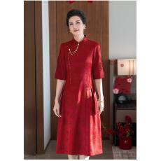 批发高端喜婆婆婚宴装旗袍年轻结婚妈妈婚礼礼服高贵小个子新中式复古