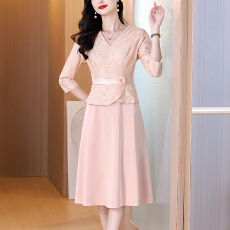 批发粉色喜婆婆婚宴装旗袍年轻结婚妈妈婚礼晚礼服高贵洋气小个子高端