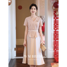 批发2026新款喜婆婆婚宴装高贵年轻<b class='q'>妈妈</b>礼服显瘦优雅连衣裙平时可穿女