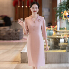 批发高贵洋气显年轻嫁女儿订亲结婚妈妈婚宴礼服婚礼喜婆婆装平时可穿