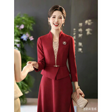 批发V领婚礼妈妈礼服2026秋款高端喜婆婆婚宴装<b class='q'>九分袖</b><b class='q'>连衣裙</b>