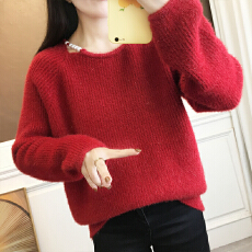 批发实拍2025秋冬新款修身显瘦纯色圆领长袖套头百搭甜美<b class='q'>女士</b>爆款毛衣