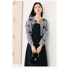 批发<b class='q'>孕妇</b><b class='q'>哺乳</b><b class='q'>连衣裙</b>套装两件套2025年秋冬季新款灰色针织毛衣裙子