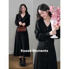 批发孕妇哺乳裙阔色v领内搭打底针织连衣裙女秋冬季新款长袖毛衣