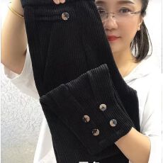 批发加绒加厚秋冬新款韩版雪尼尔时尚高腰高级感纯色休闲<b class='q'>哈伦</b>裤显瘦潮