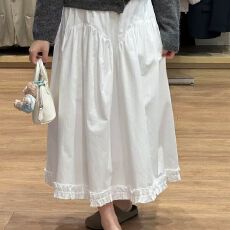 批发2025秋款法式伞裙小众爆款多巴胺<b class='q'>不规则</b>花边拼接裙洋气通勤