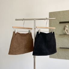 批发280克麂皮绒 2025年秋冬韩版加厚防走光女低腰麂皮绒包臀半身裙