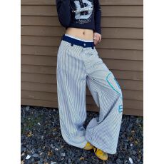 批发爱心刺绣条纹<b class='q'>牛仔裤</b><b class='q'>男</b>女设计感宽松百搭慵懒阔腿休闲裤