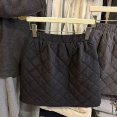 批发夹棉加内里大码200斤菱格夹棉半身裙女冬高腰显瘦A字短裙包臀裙子