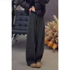 批发025秋冬新款加绒加厚阔腿<b class='q'>裤</b><b class='q'>显瘦</b>休闲<b class='q'>裤</b>子女窄弯刀<b class='q'>裤</b>百搭