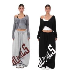 批发美式高街卫裤<b class='q'>男</b>女宽松<b class='q'>休闲</b>运动<b class='q'>长裤</b>印花秋冬新款阔腿裤