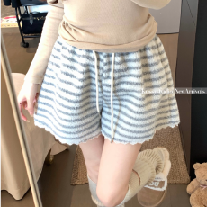 批发【原版羊羔毛】休闲<b class='q'>短裤</b>女冬季<b class='q'>蕾丝</b>花边直筒裤子高腰a字热裤靴裤