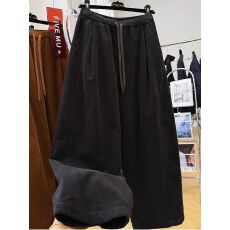 批发欧棉绒复真超 大码300斤加绒灯芯绒休闲<b class='q'>裤</b>女秋冬<b class='q'>哈伦</b><b class='q'>裤</b>松弛感<b class='q'>裤</b>子